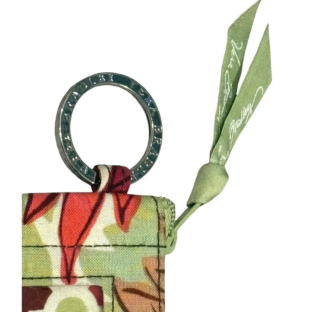 Vera Bradley Zip ID Case Floral Quilted Cotton Card Holder Wallet Key Ring